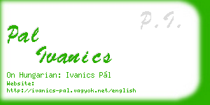 pal ivanics business card
